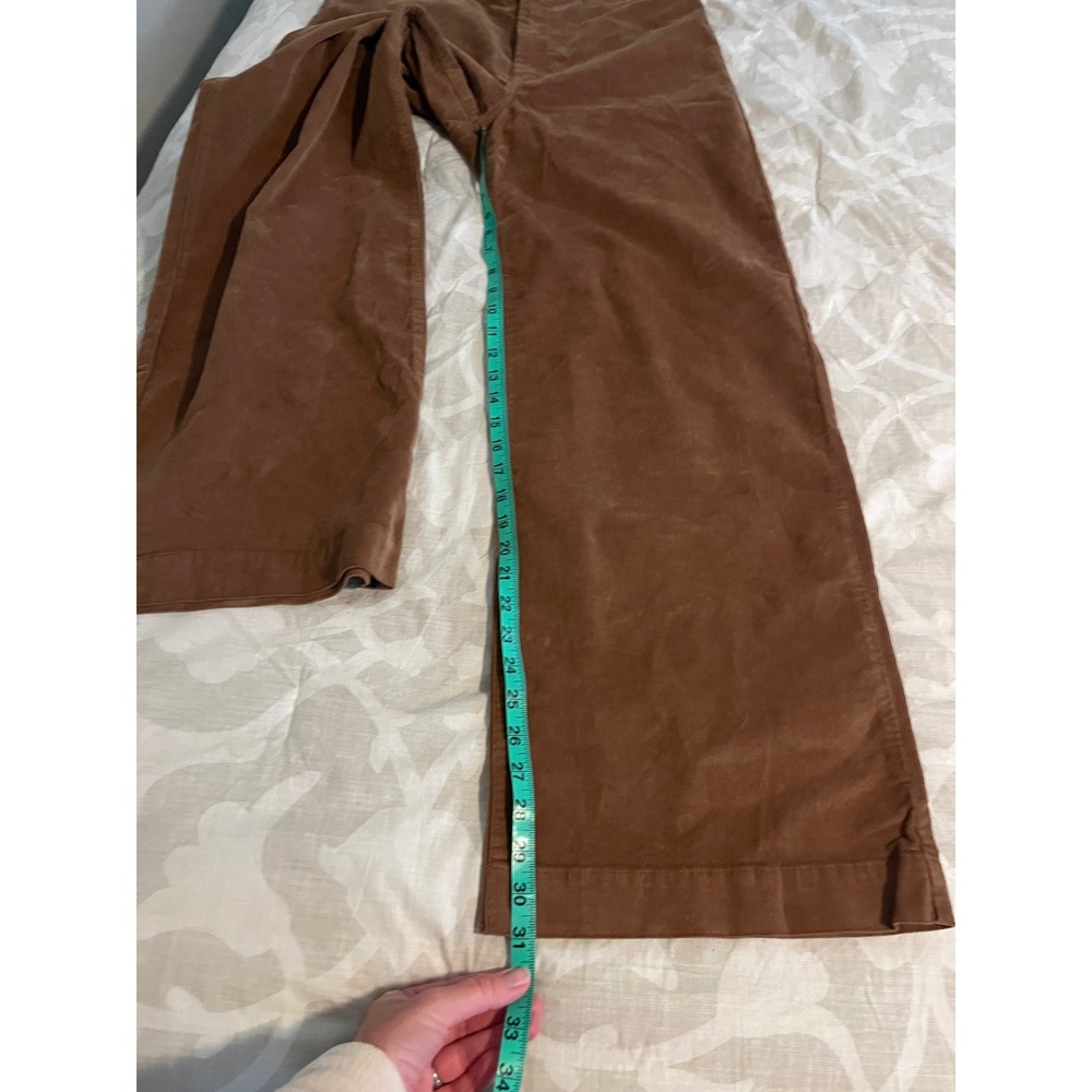 Faherty "stretch cord" Brown Organic Cotton Wide Leg Corduroy Pants Size 32 - Picture 10 of 12